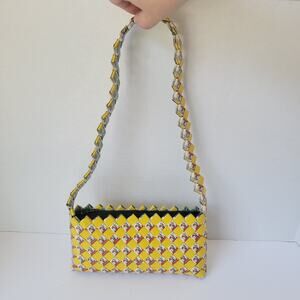 Retro Candy Wrapper Purse Shoulder Bag Woody Woodpecker Bart Simpson Yellow EUC